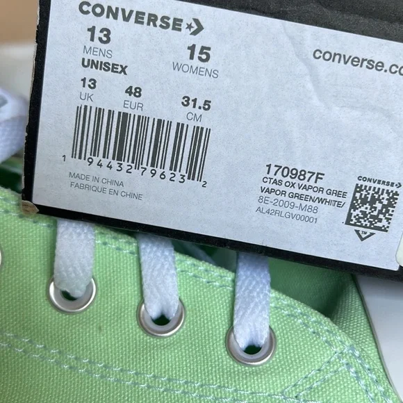 Converse CTAS OX VAPOR GREEN/WHITE/ MENS - Picture 16 of 16
